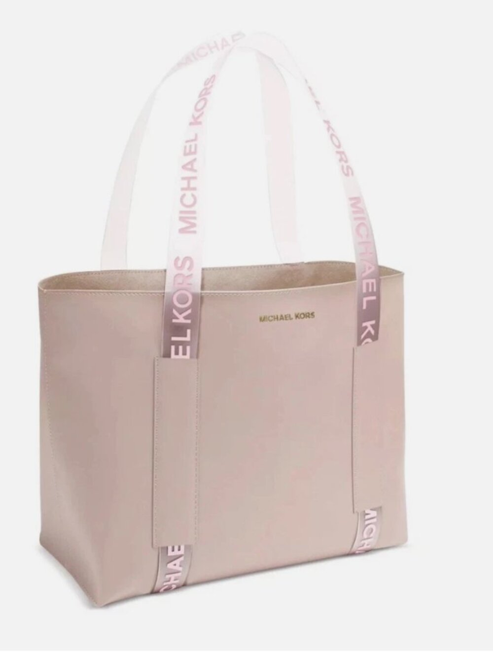 MICHAEL KORS blush pink faux leather tote